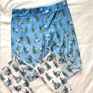 Cinderella Blue White Leggings Size Small Womens